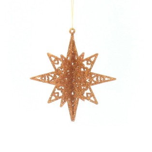 3D GLITTER STAR ORANGE (12pcs)