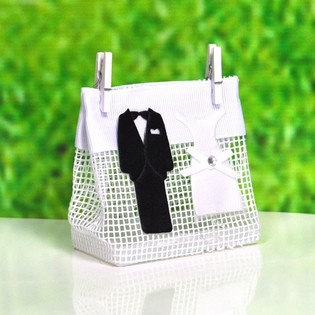 Wedding Favor Gift Bags with Wooden Pegs (12 pcs.)