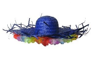 Hawaii Straw Hat - Blue/Red/Yellow (6 pcs.)