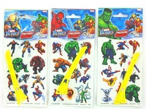 MARVEL HEROES RUB-ON TRANSFERS / STICKERS (24 pcs)