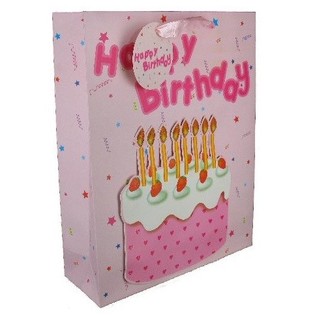 Pink Happy Birthday Gift Bag (12 pcs.)