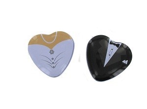 Wedding Heart-Shaped Tin Storage Boxes (10 pcs)