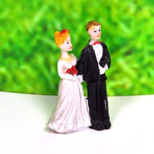 Wedding Cake Topper Bride & Groom 8 cm (10 pcs)