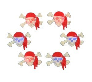 Light-Up Pirate Badge Button (15 pcs.)