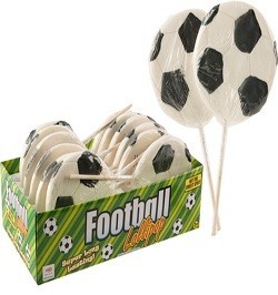 Large Football Lollipop in Display (12 pcs)