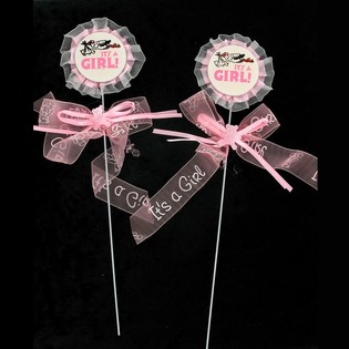 Baby Shower Cake Topper - It's a Girl (12 pcs)