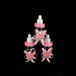 PINK DECORATION WATER BOTTLE WITH BABY (12p.)