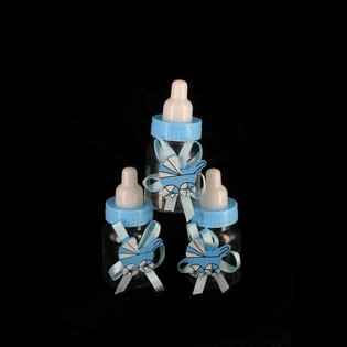 Blue Decorative Baby Bottles with Stroller (12 pcs)