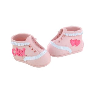 Birth Cake Topper - Pink Baby Shoe (2 pcs.)