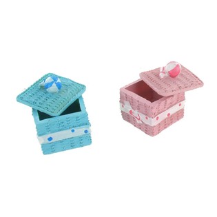 Decorative Storage Box - Pink/Blue (2 pcs.)