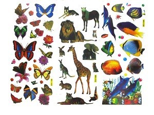 Sticker Sheets with Large Animals (40 pcs.)