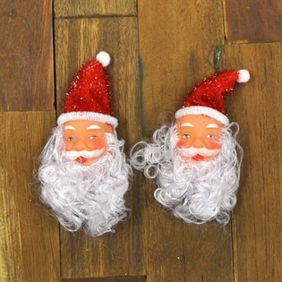 Small Santa Claus Heads, Set of 2 (12 sets)