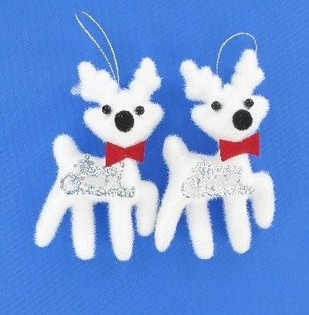 2 Small White Decorative Reindeer (Pack of 12)