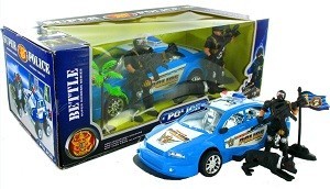 Police Toy Playset with Friction Police Car and Figures