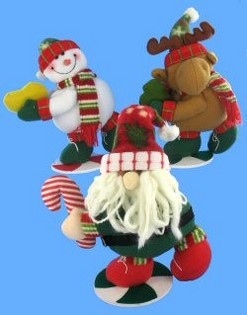 Luxury Christmas Figures on Standing Base (4 Assorted)