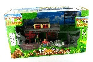 Farm Play Set with Western-Style House & Toy Animals