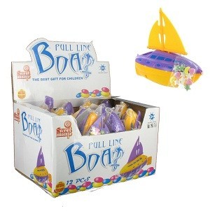 Toy Boat with Pull String and Candy (12 pcs.)
