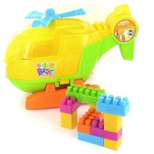 LARGE HELICOPTER FILLED WITH BUILDING BLOCKS