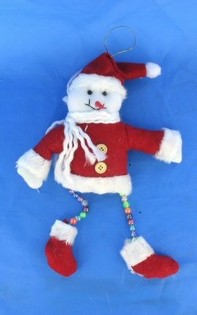 DECORATIVE SNOWMAN WITH BEADED LEGS (10 pcs)