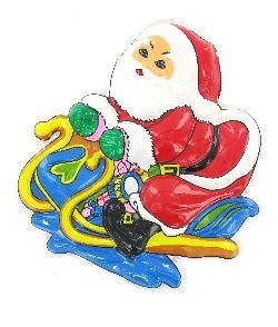 DECORATIVE PLATE - SANTA ON sleigh (6st.)
