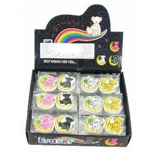 BEAR ON MOON ERASERS (30 packs of 2 pcs)