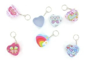 Metal Heart Box Keychain (12 pcs)