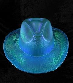 GLITTER COWBOY HAT - BLUE (6 pcs)