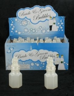 Wedding Bubble Blowers - Bride & Groom Design (24 pcs)