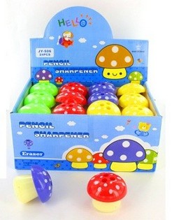 MUSHROOM PENCIL SHARPENER (24 pcs)