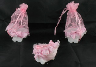 DECORATIVE BABY CARRIAGE - BABY PINK (20 pcs)