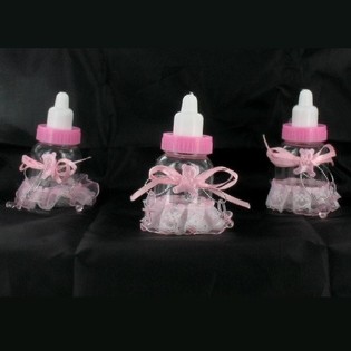 PINK DECORATION WATER BOTTLE WITH FRILLS (6 pcs.)
