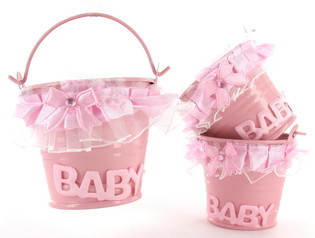 DECORATION BUCKET - BABY PINK (12p.)