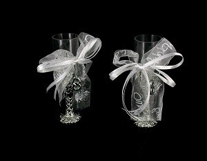 DECORATIVE CHAMPAGNE GLASSES (6 pcs.)