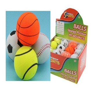 Sports Bouncy Balls in Display (24 pcs.)
