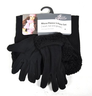 3-Piece Micro Fleece Set Black