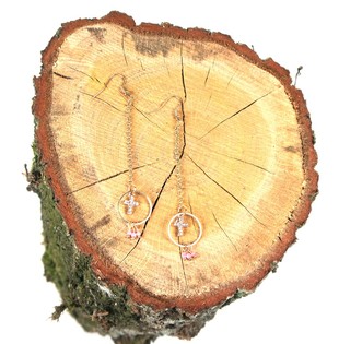 Ibiza Style Earrings with Cross (1 pc)