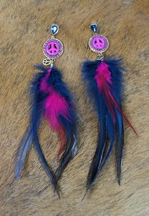 Purple Feather Earrings (1 pc)