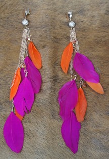 Luxury Ibiza Look Feather Earrings (1 pc)