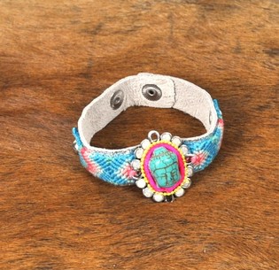 Ibiza Look Silver Bracelet with Turquoise Buddha (1 pc)