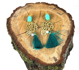 IBIZA LOOK EARRINGS MINT BUDDHA (1 pair)