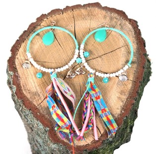 Colored Ibiza-Style Earrings (1 pc)