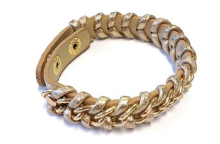 Ibiza Style Braided Bracelet Gold/Brown (1 pc)