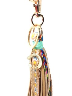 Luxury Bag Charm / Keyring Ibiza Look Taupe (1 pc)