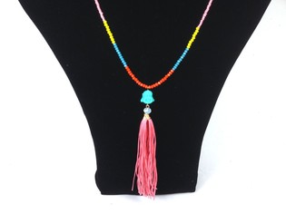 Luxury Buddha Necklace Pink (1 pc)