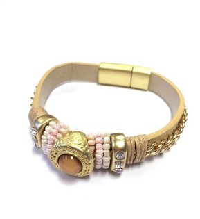 Luxury Ibiza Style Bracelet Cream / Taupe (1 pc)