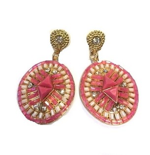 Luxury Earrings Pink / Cream (1 pc)