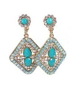 Turquoise Ibiza Style Earrings (1 pc)