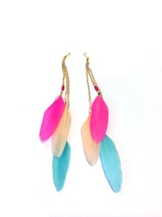 Ibiza Feather Earrings - Multi Color (1 pc)