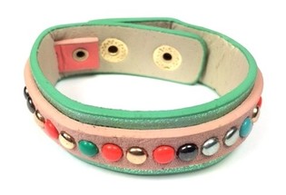 Ibiza Studded Bracelet Green/Pink (1 pc)