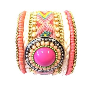 Luxury Wide Ibiza Bracelet Salmon/Pink (1 pc)